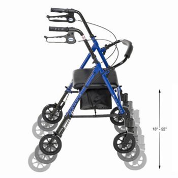 Rollator Aluminum w/Adj. Seat Height Blue - Image 2