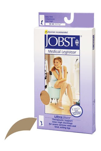 Jobst Ultrasheer 30-40mmHg Knee Hi Small (pr) Honey
