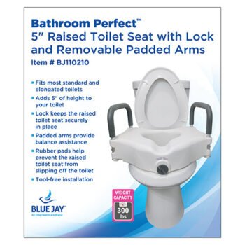 Raised Toilet Seat with Lock & Arms Blue Jay Retail Each - Image 8